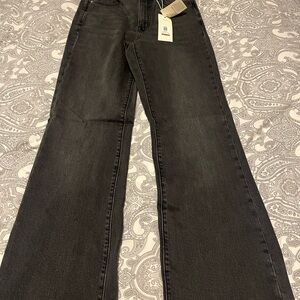 Dynamite Black Wide-Leg Flare Jeans